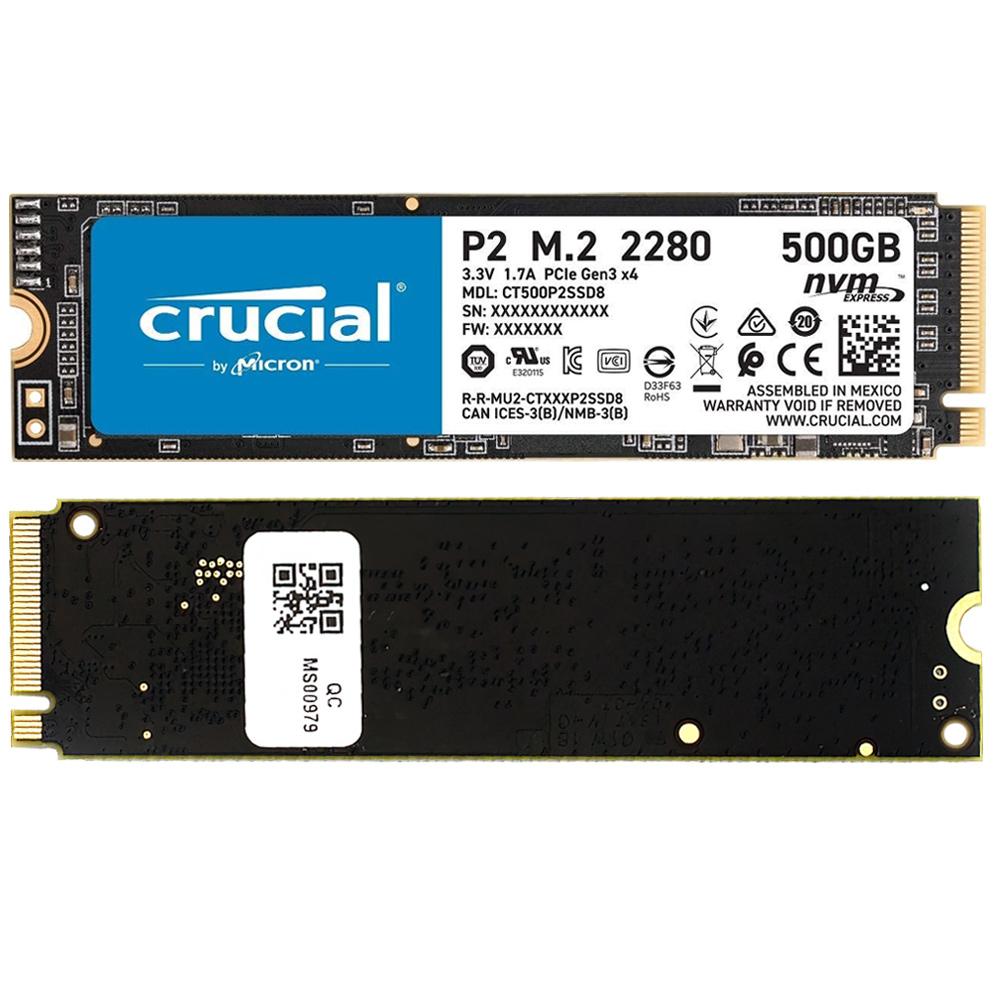 Crucial P2 500GB M.2 2280 NVMe PCIe 3.0 x4 CT500P2SSD8