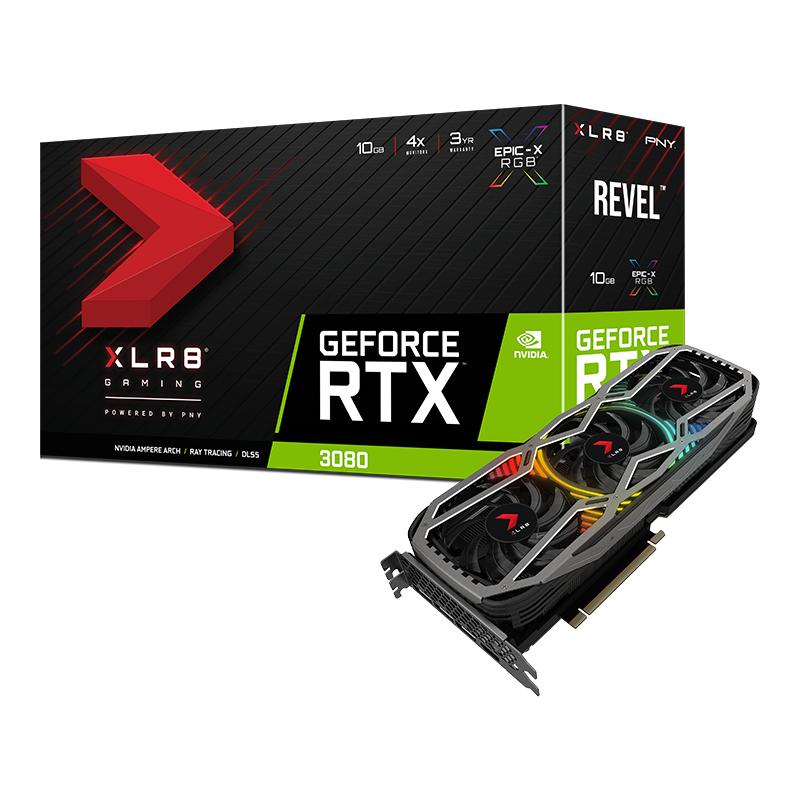 PNY GeForce RTX 3080 10GB XLR8 Gaming REVEL EPIC-X RGB Triple Fan LHR VCG308010LTFXPPB Nvidia GPU Graphic Card
