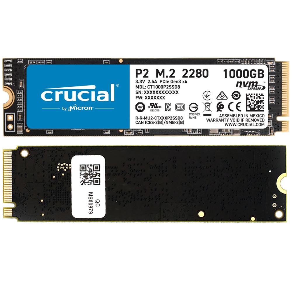 Mircon P2 1TB M.2 2280 NVMe PCIe 3.0 x4 CT1000P2SSD8