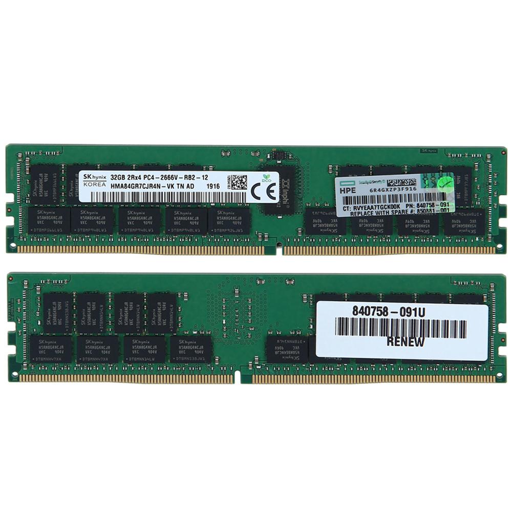 HPE 815100 B21 840758 091 32gb DDR4 SDRAM 2666mhz PC4 21300 Cl19 Ecc Registered Dual Rank X4 1.2V