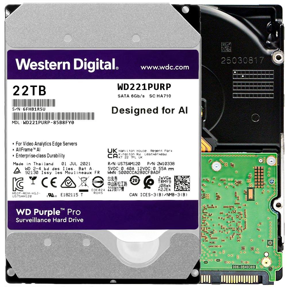 WD Purple Pro 22TB 3.5" 512MB WD221PURP HDD Hard Disk Drive