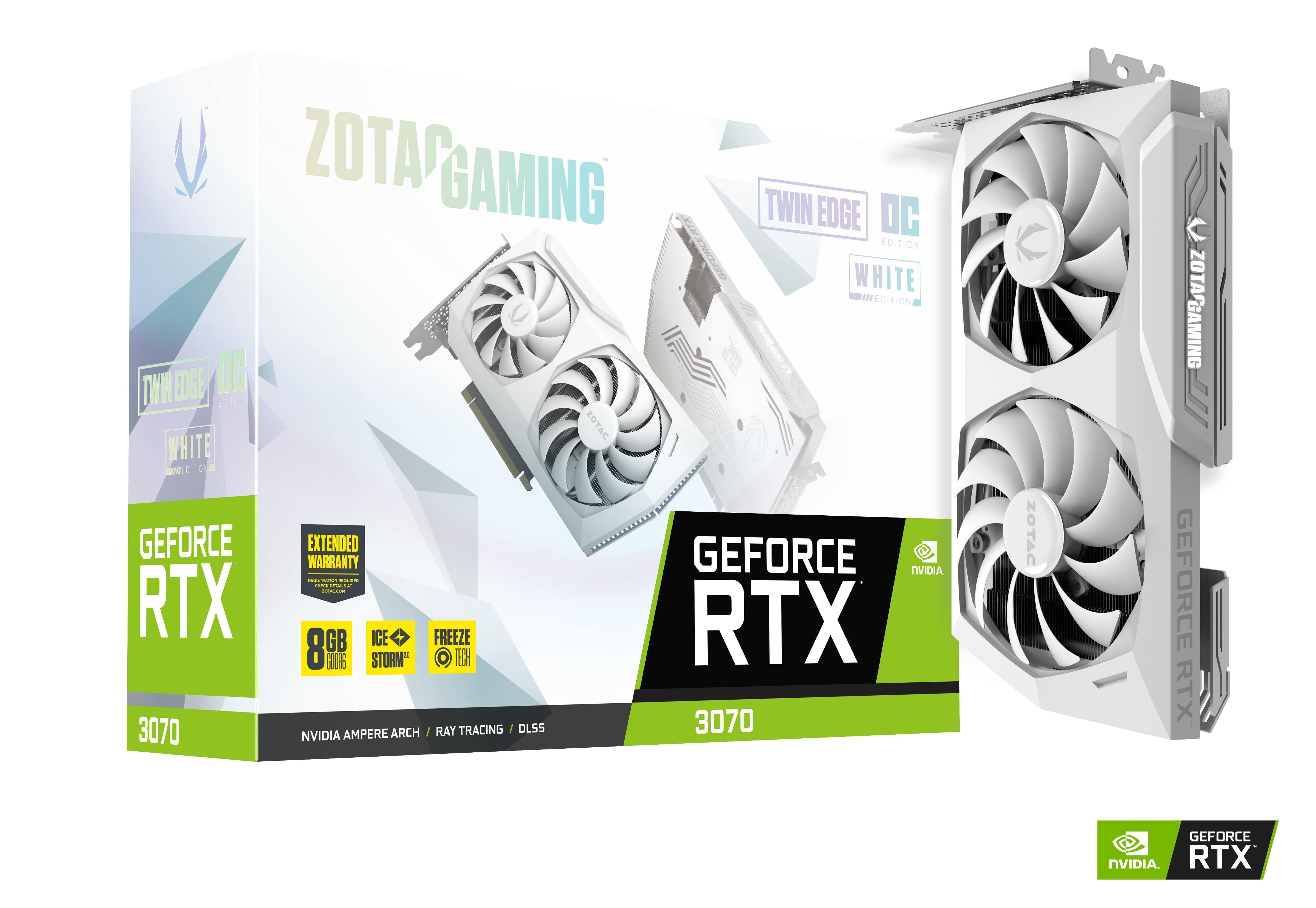 ZOTAC GAMING GeForce RTX 3070 Twin Edge OC White Edition ZT-A30700J-10P Nvidia GPU Graphic Card