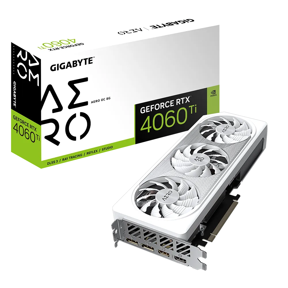 GIGABYTE RTX 4060 Ti AERO OC  GV-N406TAERO OC-8GD Nvidia Geforce GPU Graphics Card