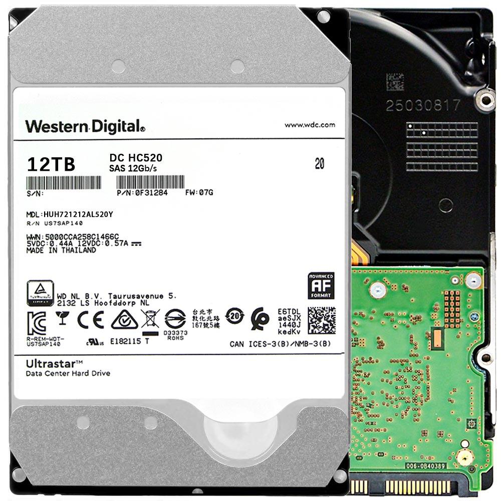 WD Ultrastar DC HC520 12TB SAS 3.5" 256MB HUH721212AL520y HDD Hard Disk Drive