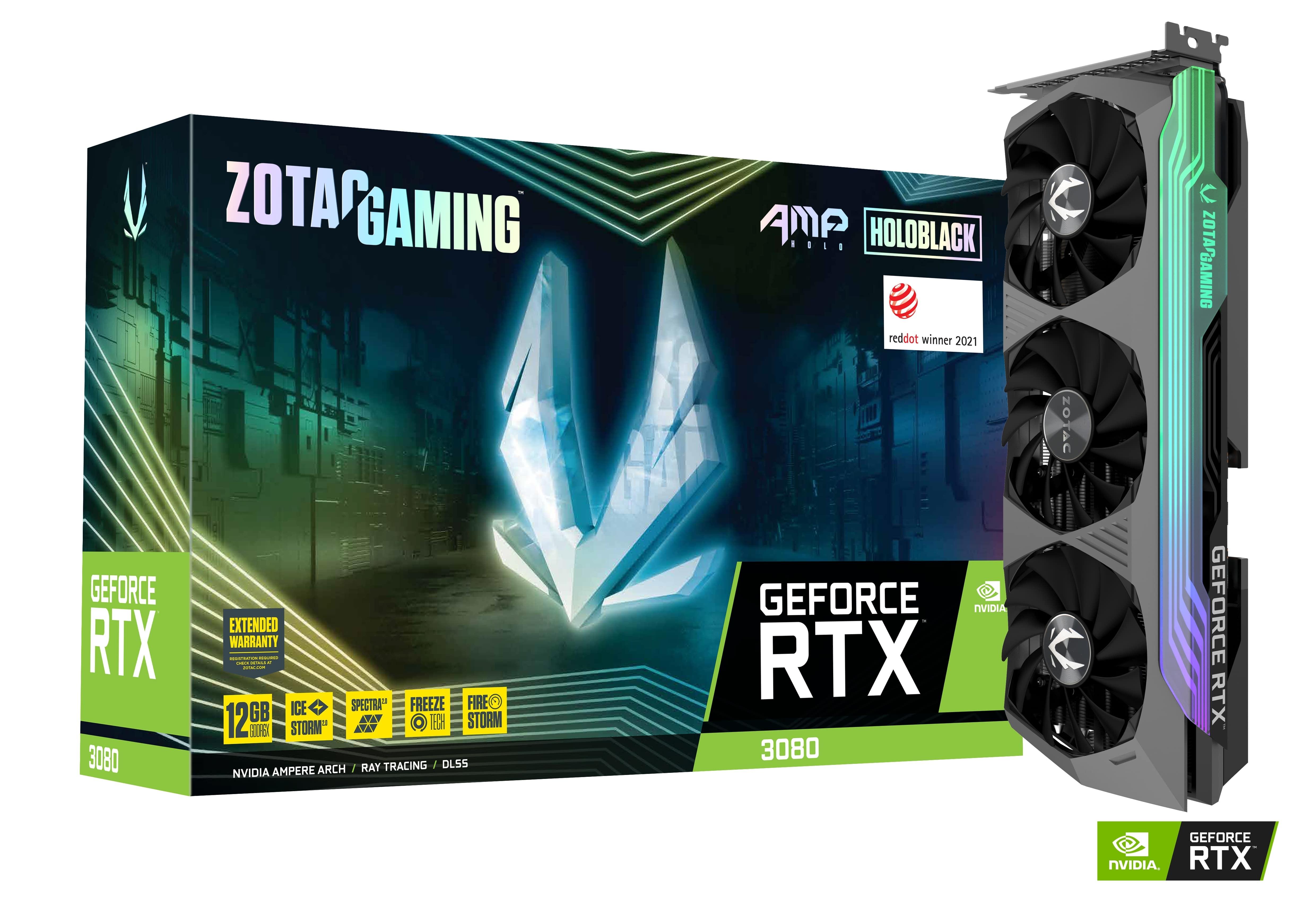 ZOTAC GAMING GeForce RTX 3080 AMP Holo LHR 12GB ZT-A30820F-10PLHR Nvidia GPU Graphic Card