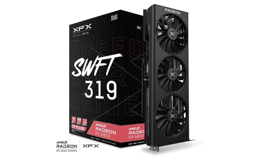 XFX Radeon RX6800 Speedster SWFT 319 CORE Gaming 16GB RX-68XLAQFD9 AMD GPU Graphic Card