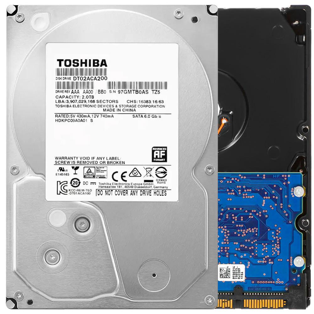 TOSHIBA DT02 2TB 3.5" 128MB DT02ACA200 HDD Hard Disk Drive