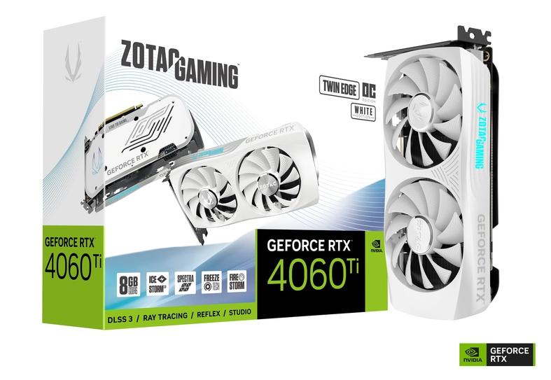 ZOTAC RTX 4060 Ti Twin Edge OC White Edition  ZT-D40610Q-10M Nvidia Geforce GPU Graphics Card