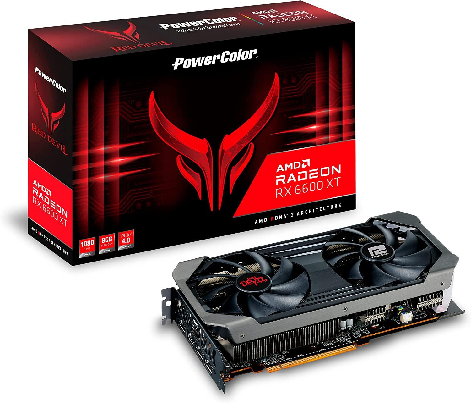 Red Devil Radeon RX 6600 XT 8GB GDDR6 AXRX 6600 XT 8GBD6-3DHE OC AMD GPU Graphic Card