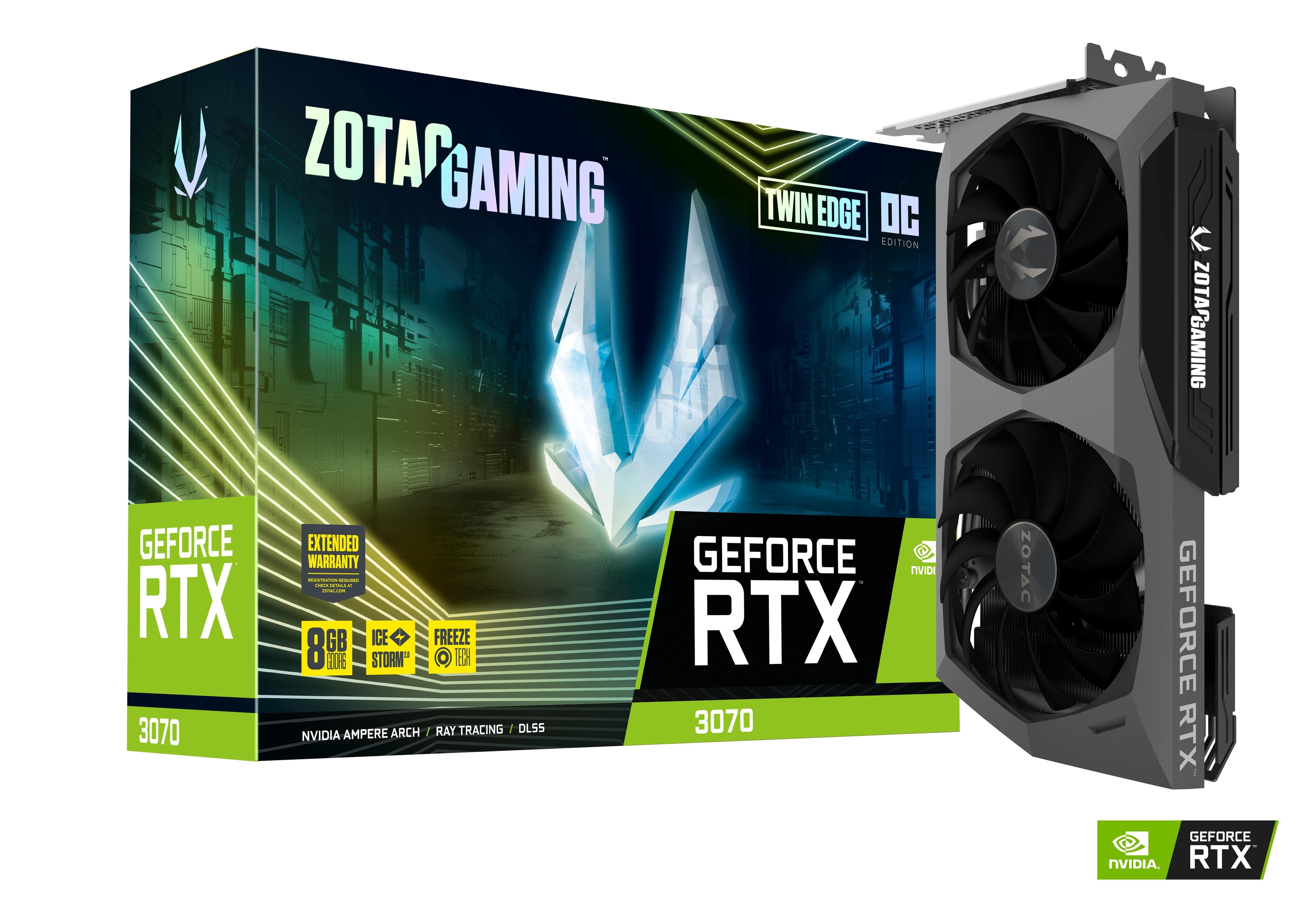 ZOTAC GAMING GeForce RTX 3070 Twin Edge OC White Edition LHR ZT-A30700J-10PLHR Nvidia GPU Graphic Card