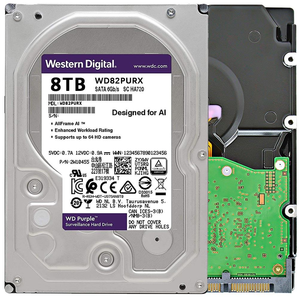 WD Purple 8TB 3.5" 64MB WD82PURX HDD Hard Disk Drive