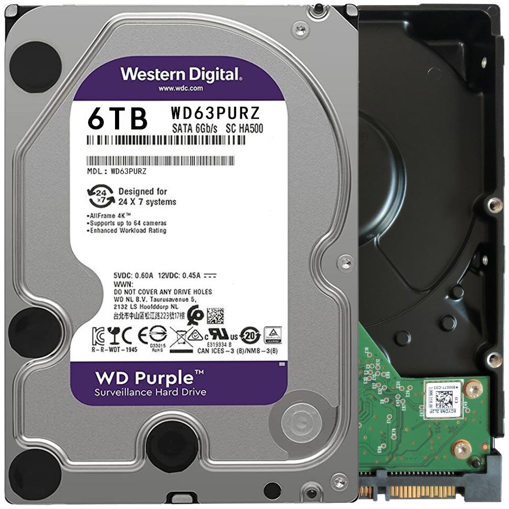WD Purple 3.5" 6TB 3.5" 256MB WD63PURZ HDD Hard Disk Drive