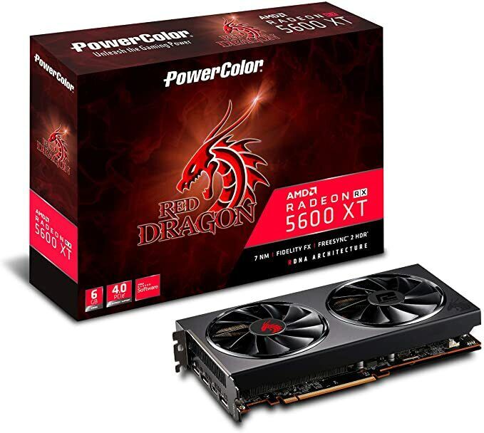 PowerColor Red Dragon Radeon RX 5600 XT 6GB GDDR6 AXRX 5600 XT 6GBD6-3DHR OC AMD GPU Graphic Card